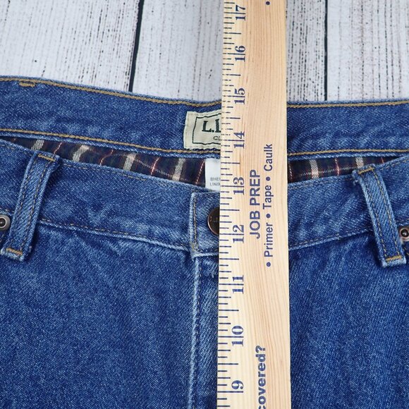 LL Bean Jeans Mens 40x29 Classic Fit Fleece Flannel Lined Blue Denim - Picture 9 of 10